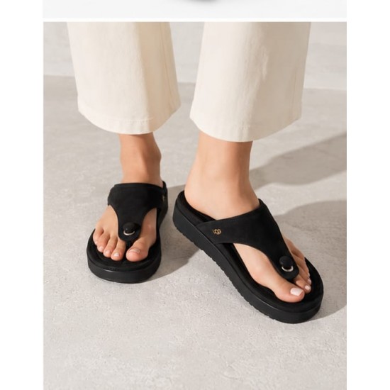 UGG SİYAH SÜET PARMAK ARASI TERLİK
