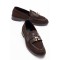 Acı kahve püsküllü loafer