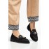 Siyah püsküllü loafer