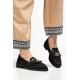 Siyah püsküllü loafer
